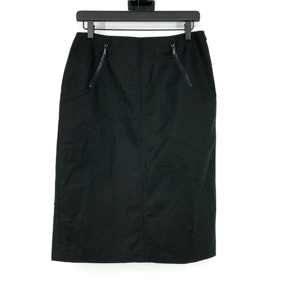 Lafayette 148 New York Skirt Black Pencil Straight High Waist - Picture 1 of 8
